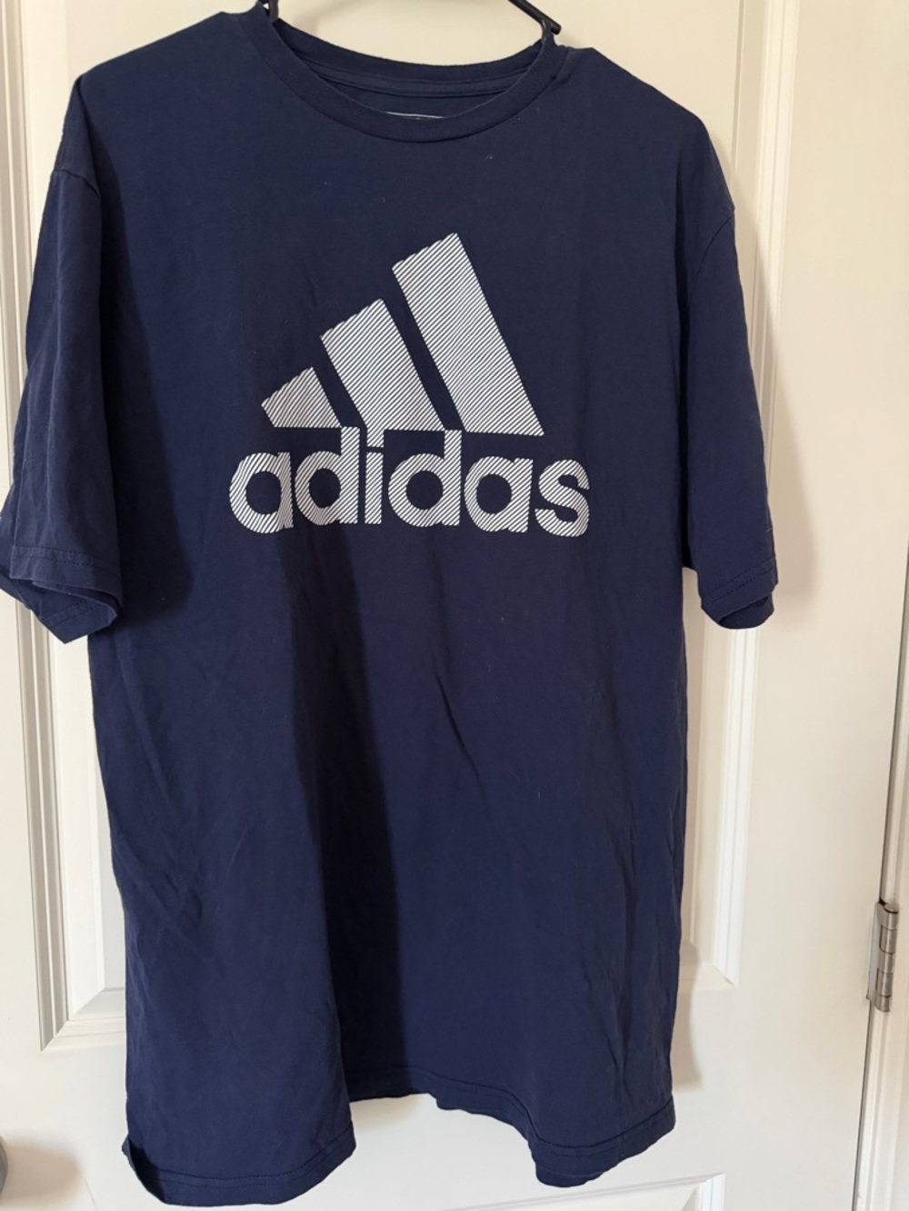 adidas Navy Short-Sleeve Logo Tee